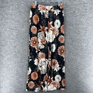Beautiful Pants Women S Small Black Floral High Rise Pull On Flat Front Casual
